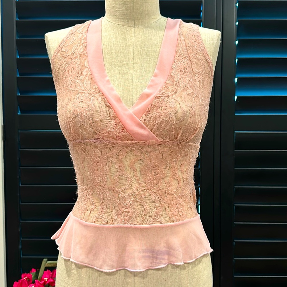 Frederick’s of Hollywood pink lace tank